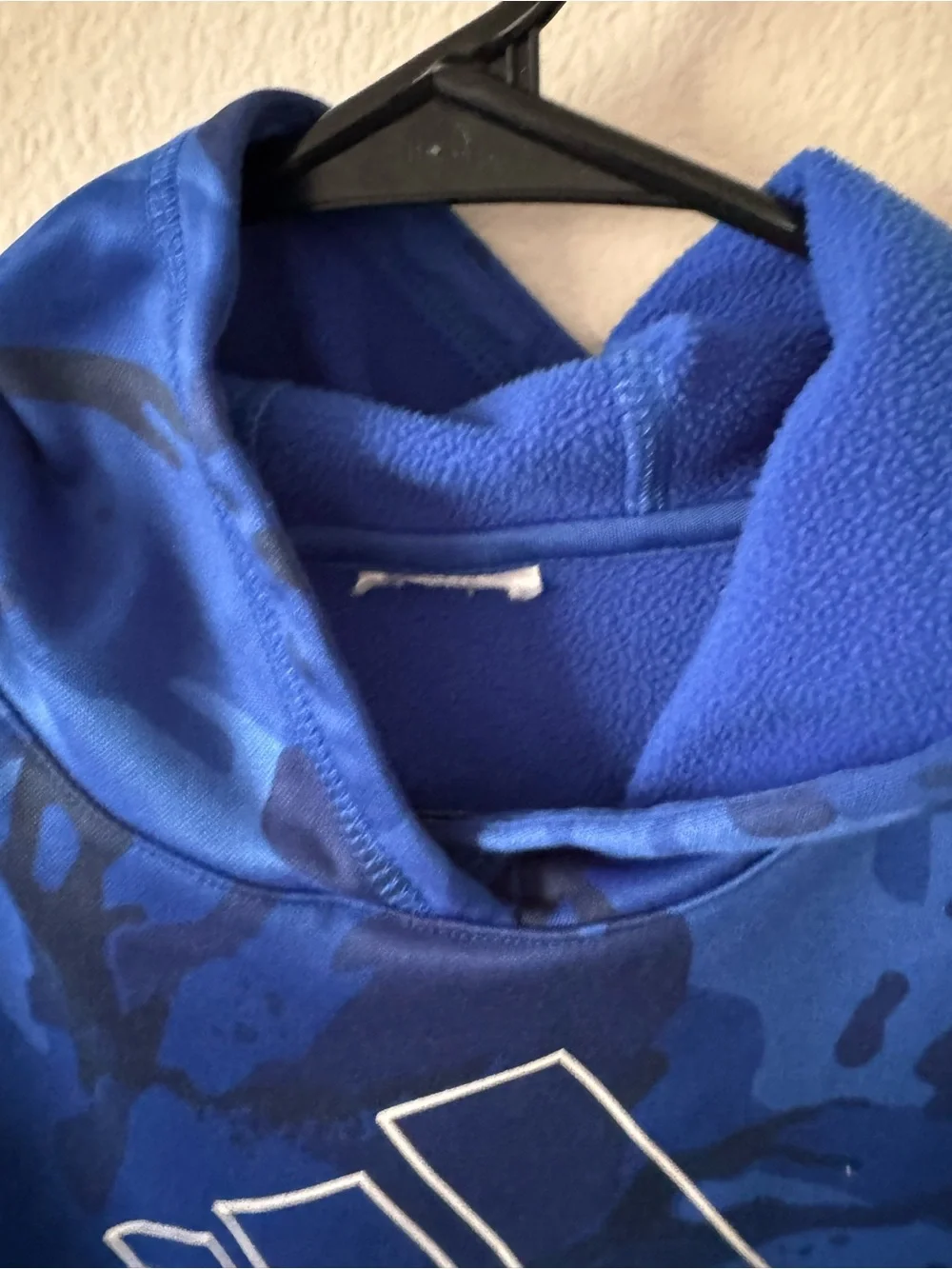Adidas Kids Blue Camo Logo Hoodie